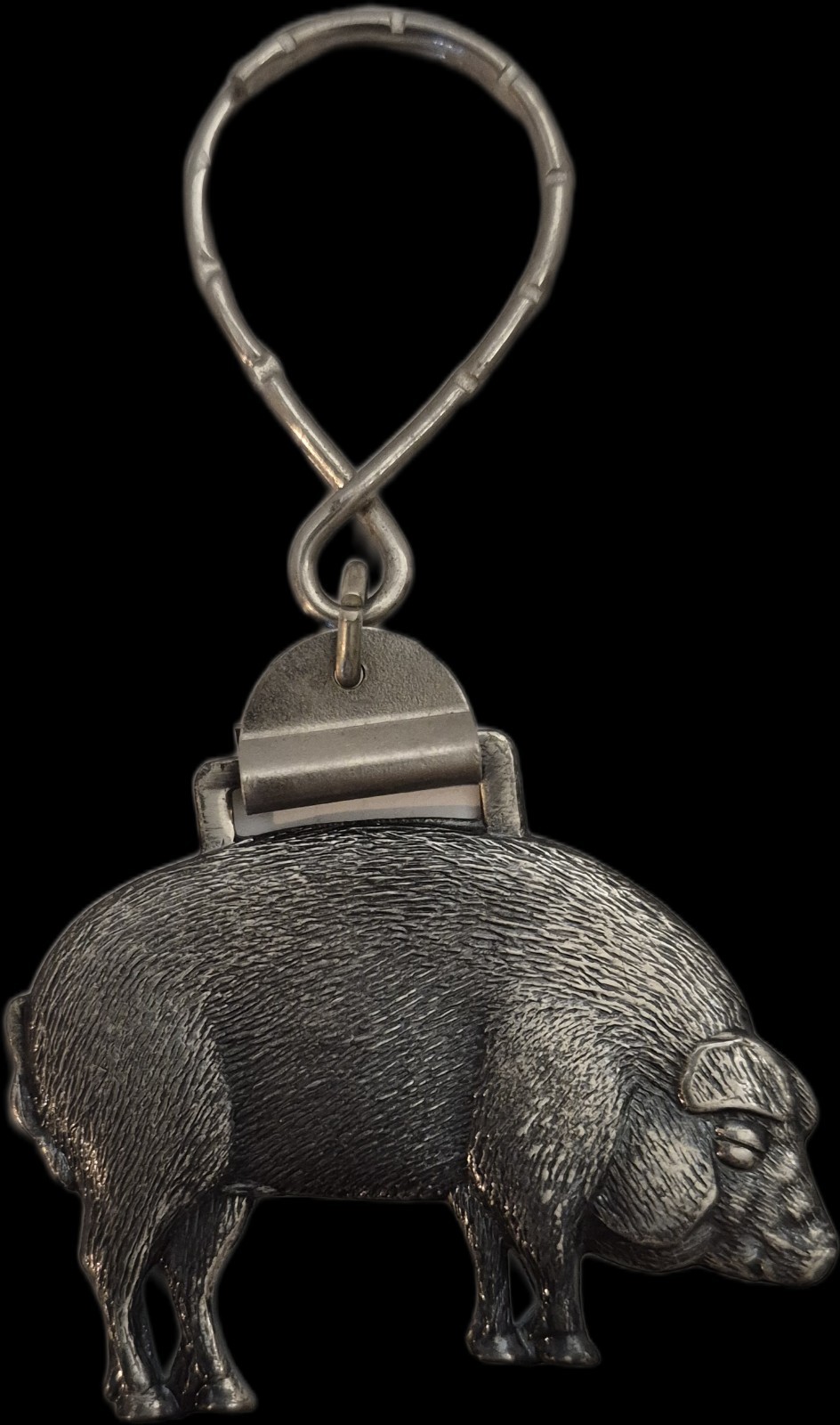 Vintage HMO Hog Pig Watch Fob Keychain Mid Century Livestock Farm Advertising