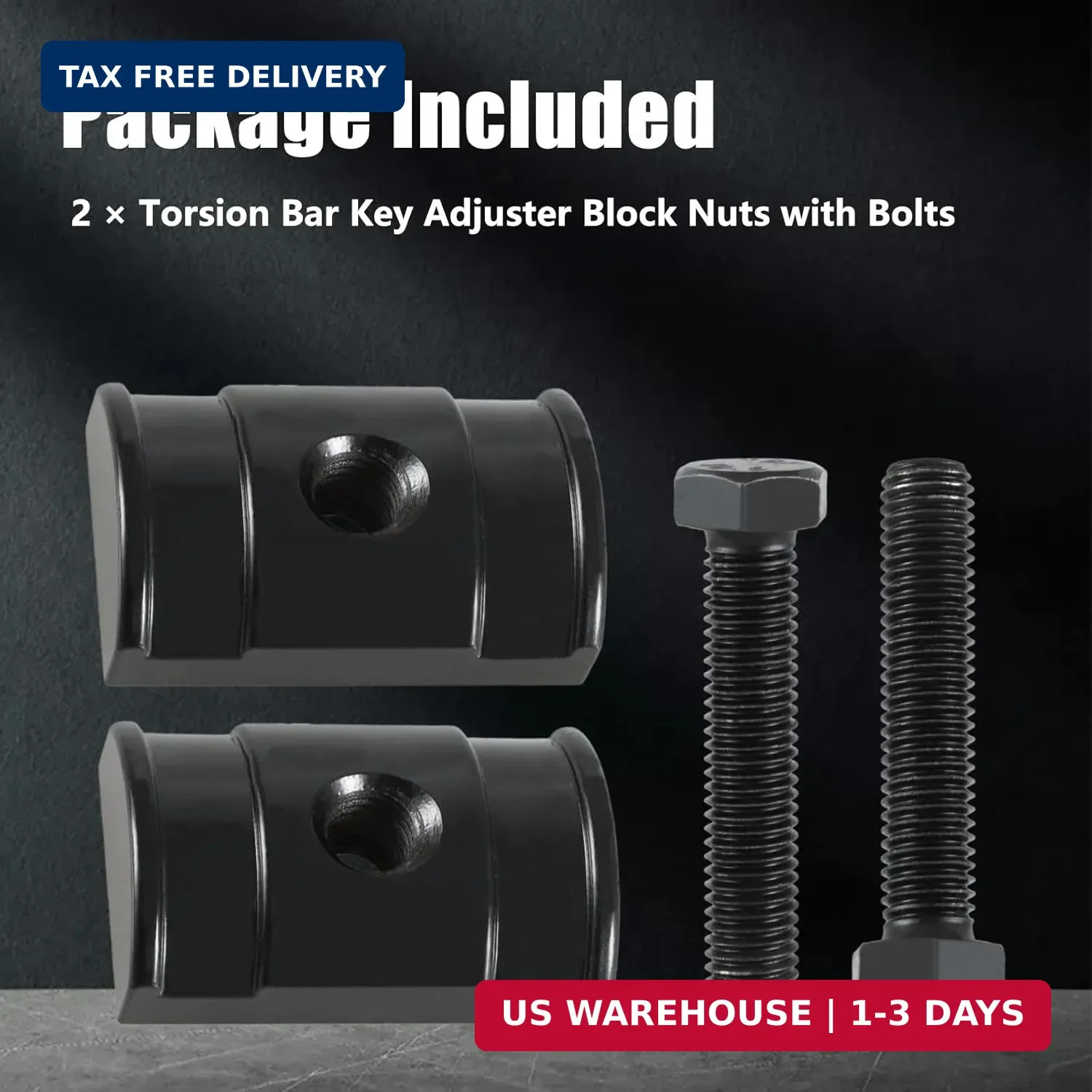 2PCS Torsion Bar Key Adjuster Block Nuts with Bolts Compatible with Chevy Silver