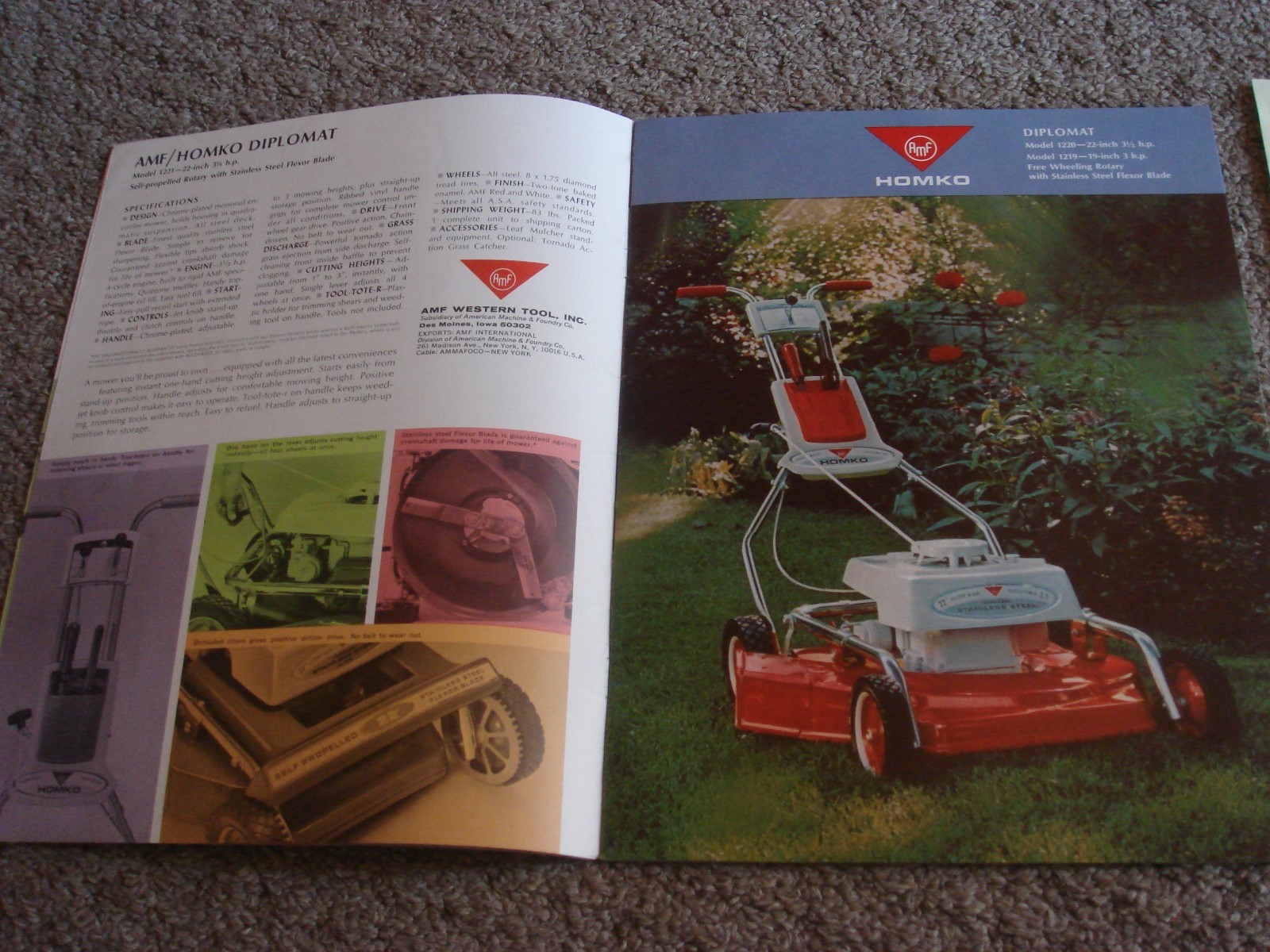 VINTAGE HOMKO 1962-1963 LAWN MOWER TRACTOR TILLER DEALER SALES BROCHURE LOT #1