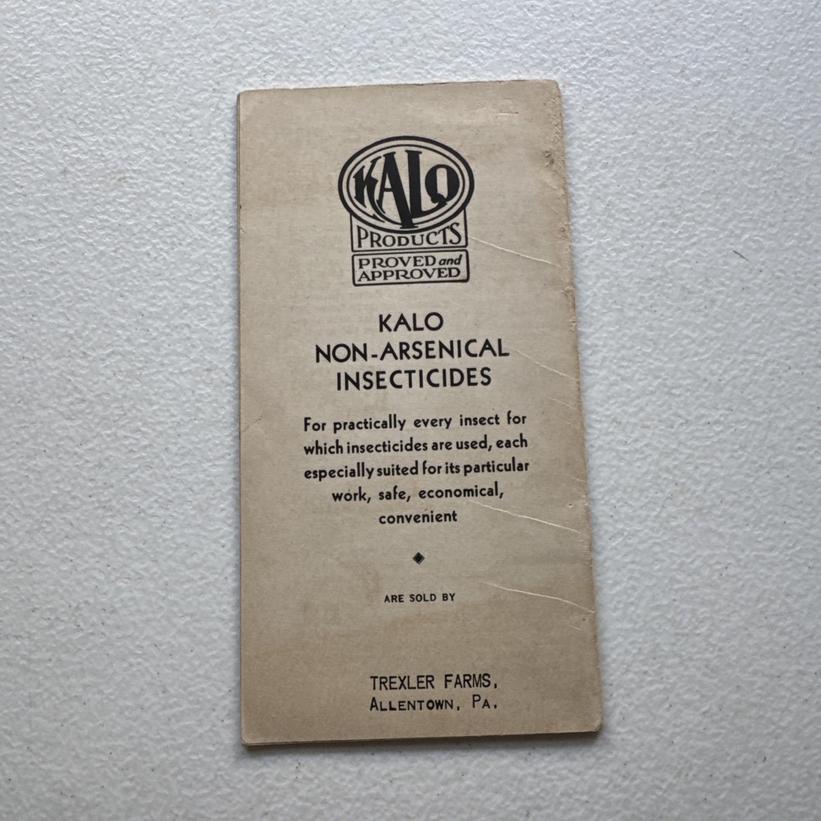 The Kalo Company How To Control Insects Without Arsenic, Lead, Copper Booklet