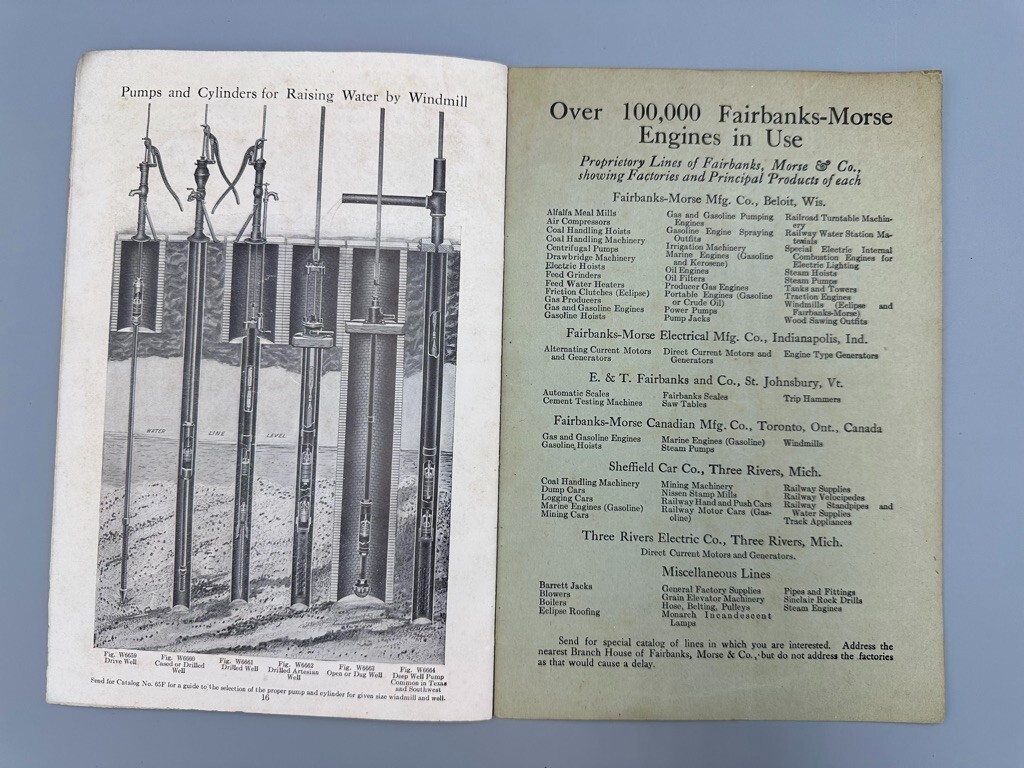1910 FAIRBANKS MORSE Farm Advertising STOCK SCALES Pump ENGINES Windmill CATALOG