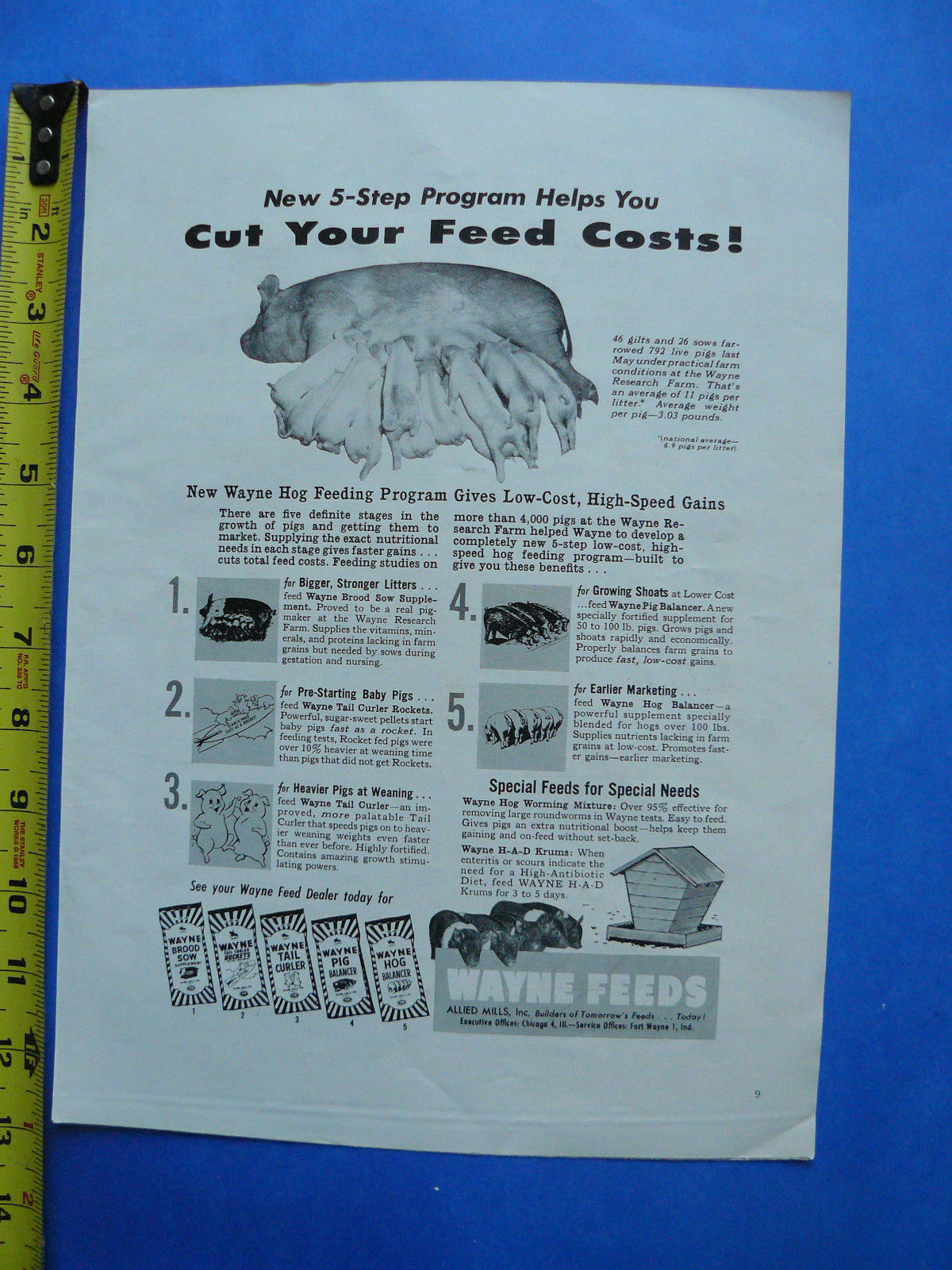 THE FARM QUARTERLY- SPRING 1956 -AD-SCOURS CALVES & PIGS / WAYNE/ KELSEY/SUDBURY