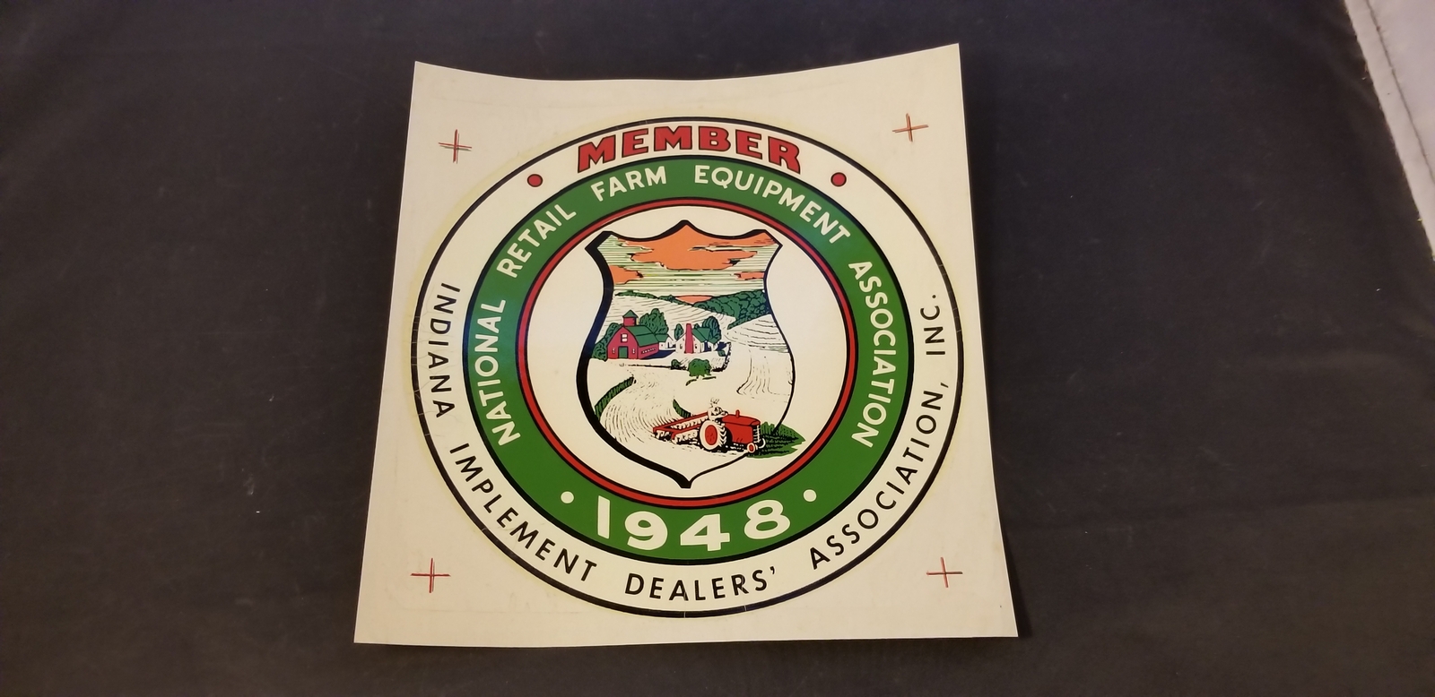 1948 Member National Retail Farm Equipment Association Large Decal Sticker NOS