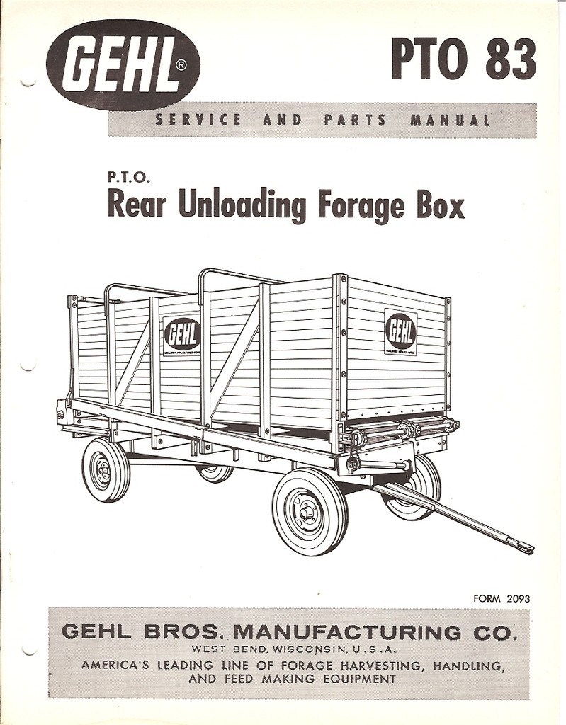 Farm Manual – Gehl – PTO 83 – Forage Box – Service Parts – 1963 (FM166)
