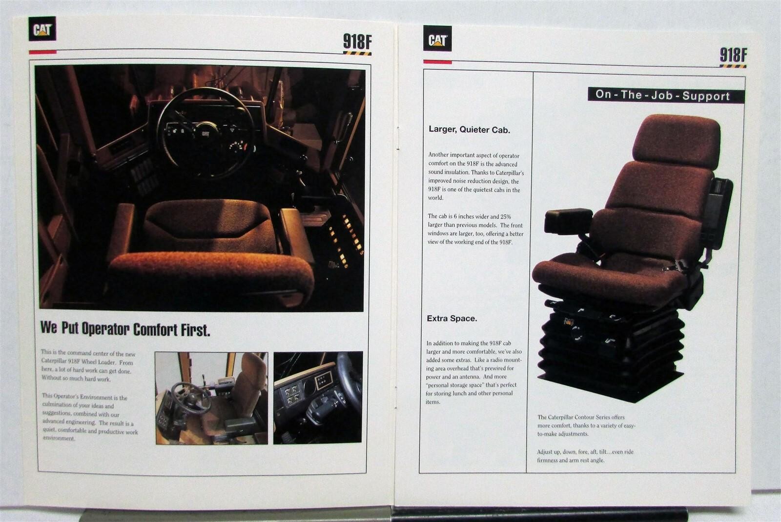 1992 Caterpillar 918F Wheel Loader Specifications Construction Sales Brochure