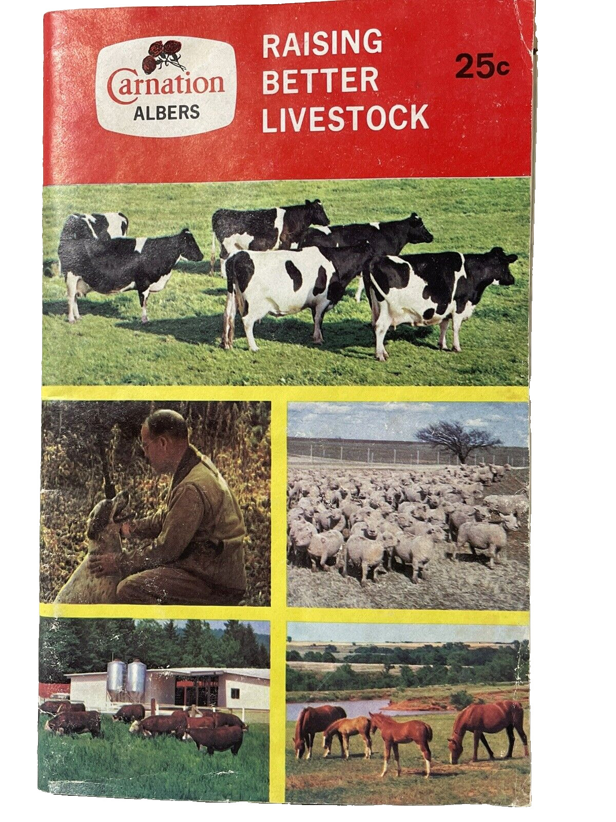1975 Carnation Albers Raising Better Livestock Book Vintage Ohio Farm Advertisin