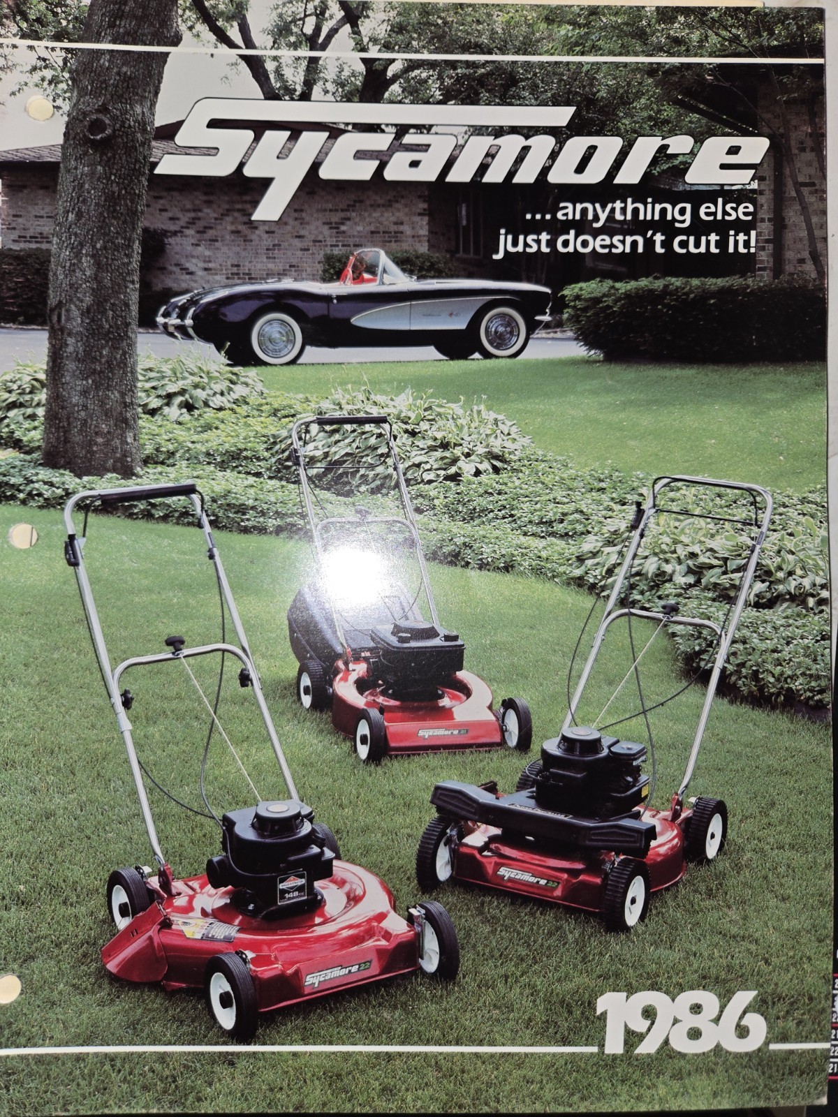 LOT OF 9 70S AND 80S FALLS SYCAMORE LAWN MOWER DEALER COLOR BROCHURES 1976-1986
