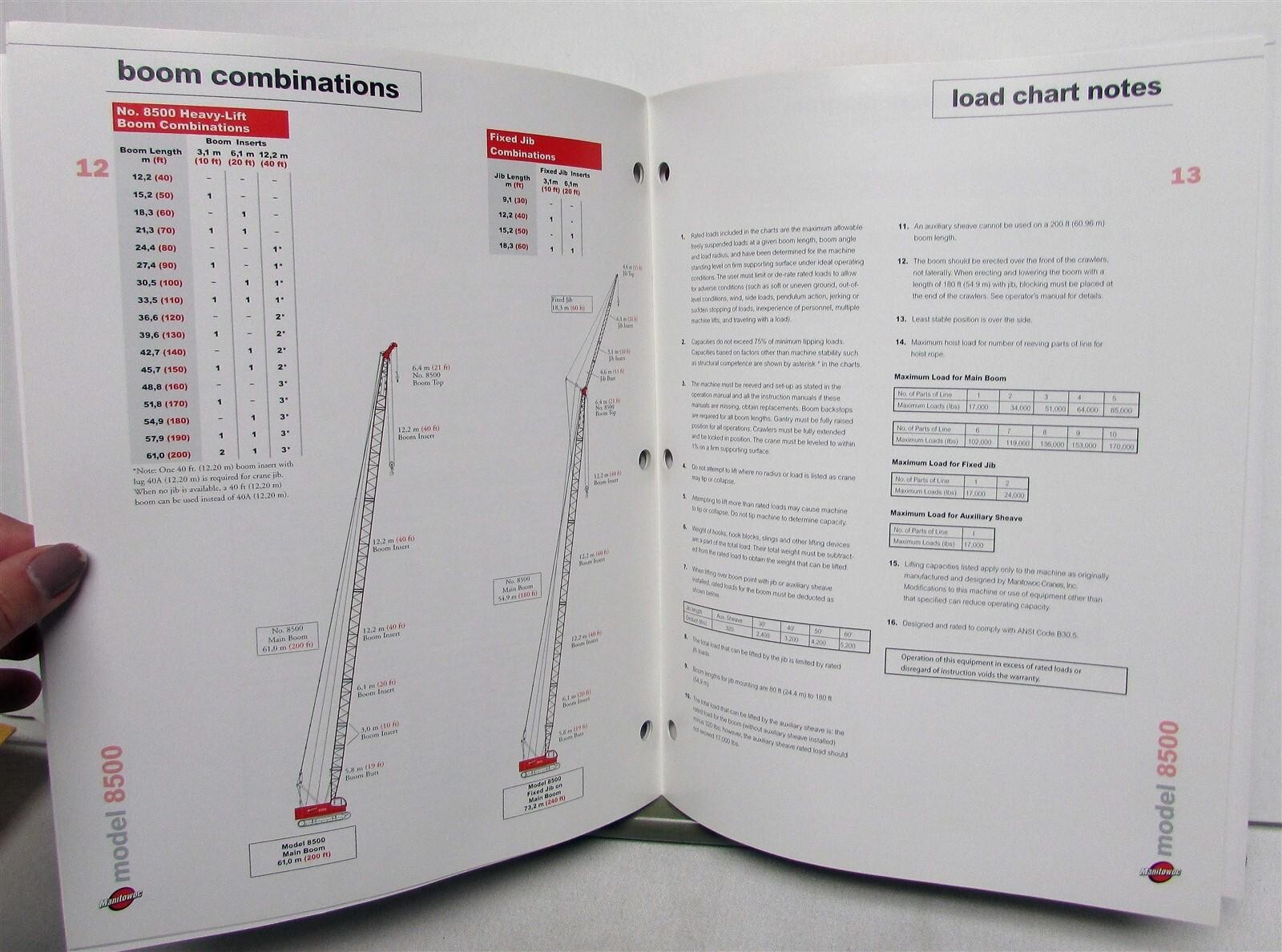 2004 Manitowoc 8500 Crane Specifications Construction Product Guide
