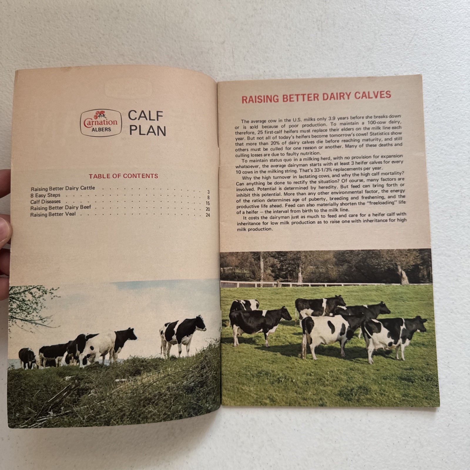 Vintage 1972 Carnation Albers Milling Co. Calf-Plan Livestock Booklet
