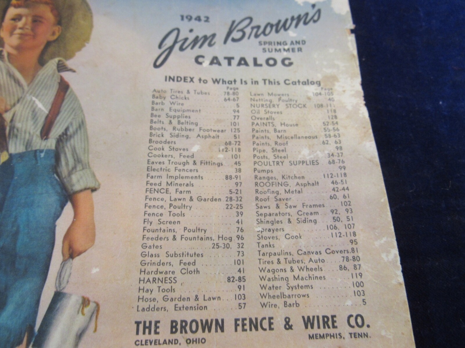 1942 Brown Fence & Wire Catalog Spring Summer Cleveland 132p Tackle Farming C203