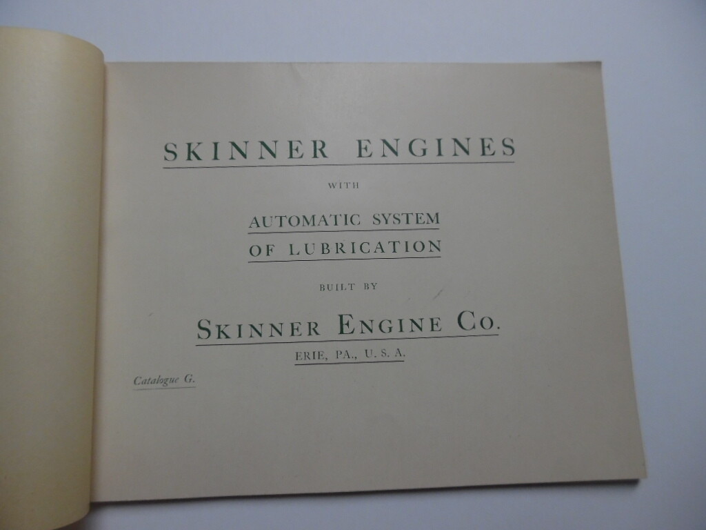 1902 Skinner Engine Company Catalog G of Automatic Engines Erie PA Antique RARE
