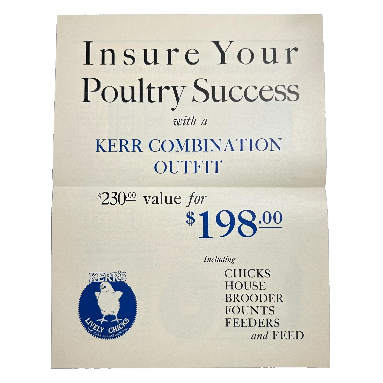 1924 Kerr&rsquo;s Lively Guaranteed Lively Chicks Catalog Kerr Chickeries NEWARK NJ