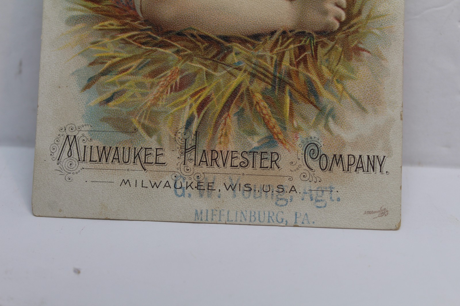 1890s Milwaukee Harvester Co. Farm Implements Ad Trade Card Mifflinburg Pa