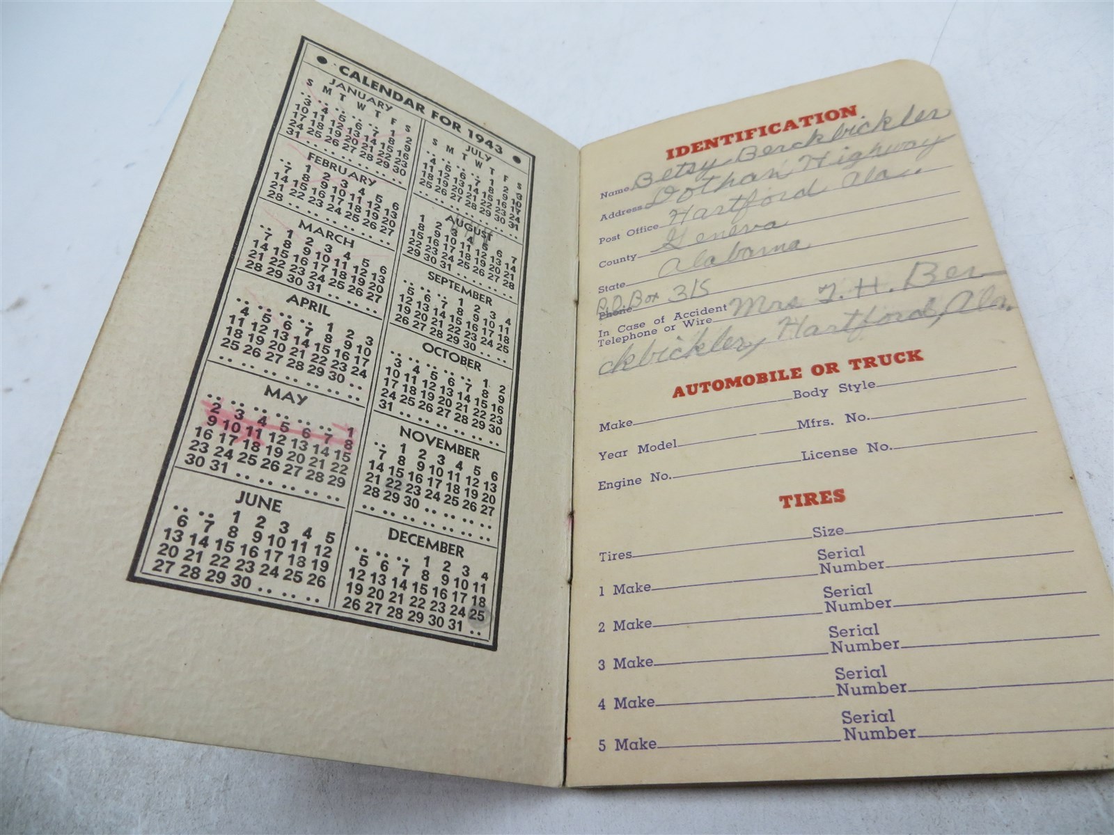 Vintage 1943 International Fertilizers, Montgomery, AL Notebook