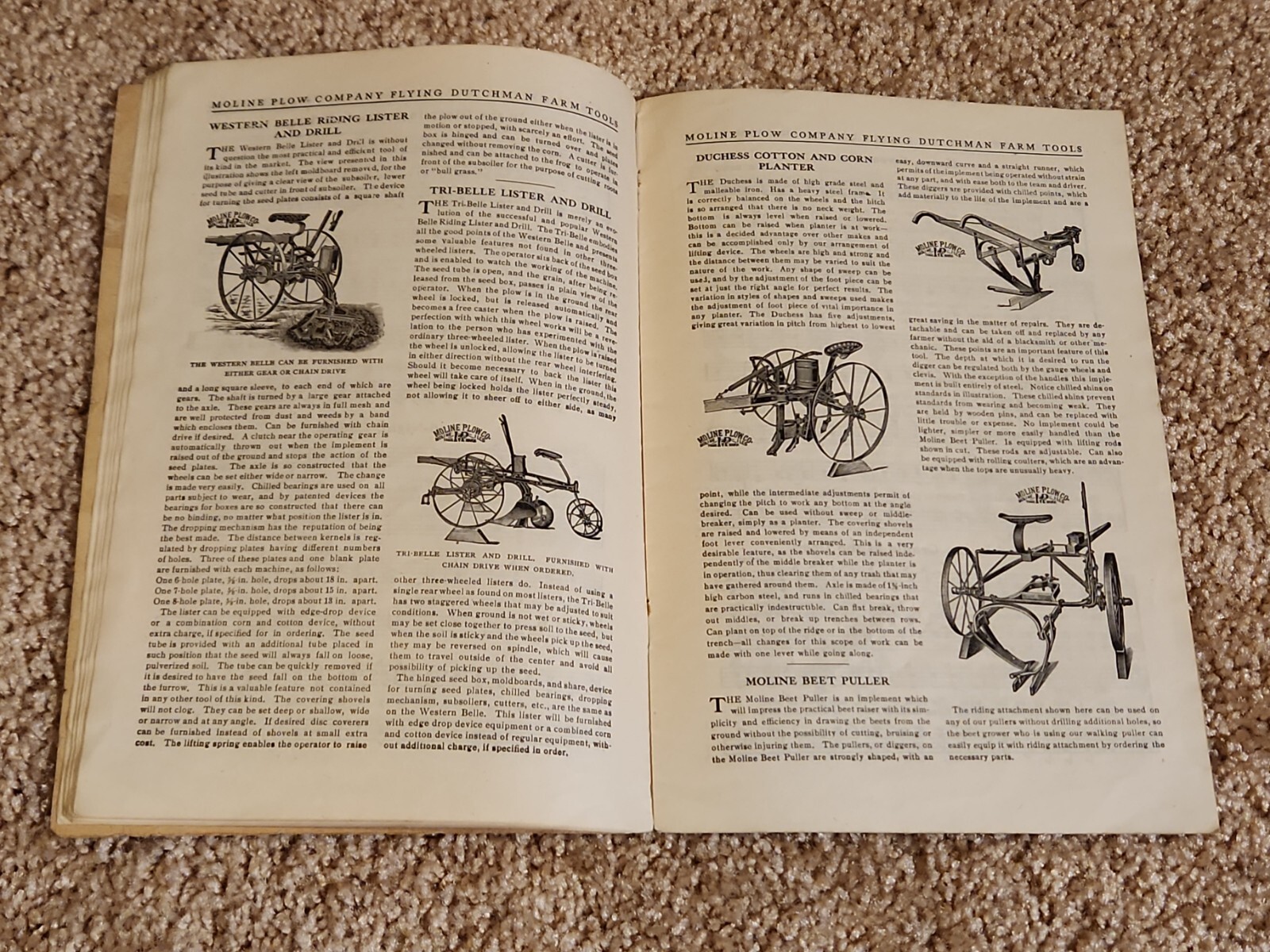Flying Dutchman Farm Equipment Moline IL Plow Co Souvenir Song Book