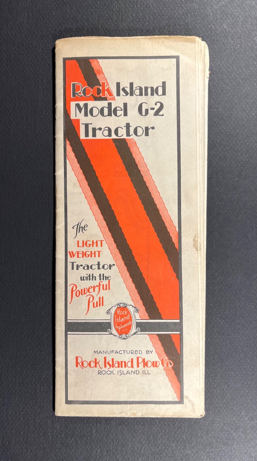 Vintage original Rock Island Model G 2 tractor brochure poster Rock Island Plow