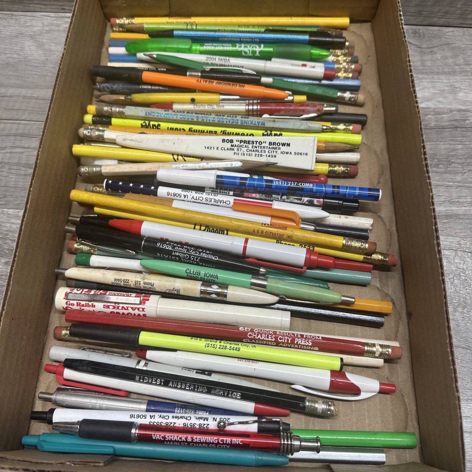 Lot Of Charles City, Iowa And Area Pencil Pen Collection Floyd County
