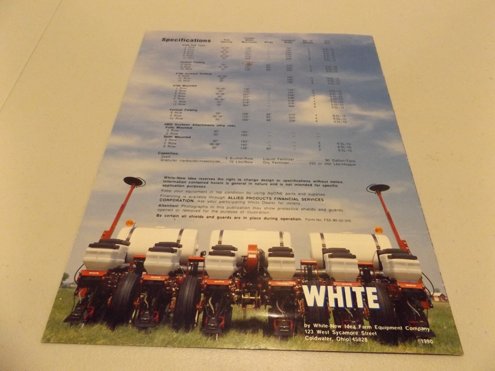 WHITE 6000 SERIES PLANTERS, LIT # 1990