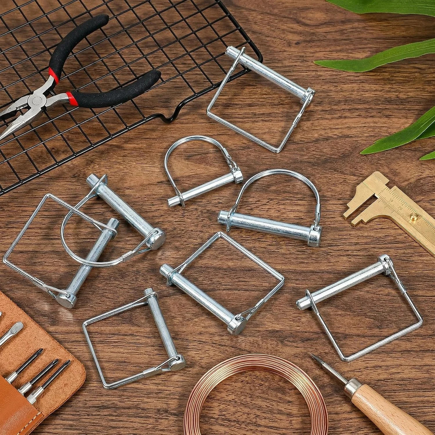 26PCS Shaft Locking Pin, 2 Style Heavy Duty Wire Lock Pin, 4 Size | Safety Coupl
