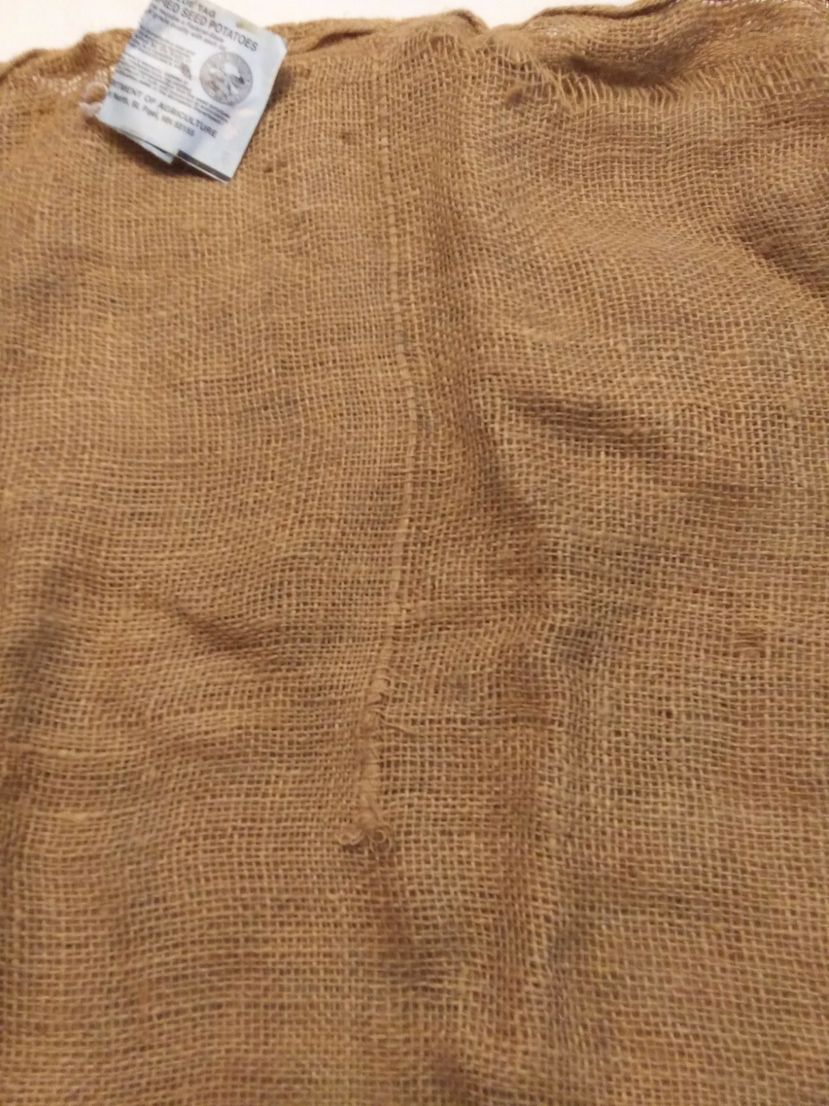 Vtg. (2) Minnesota Northern Flight Potato sacks burlap tattered torn 50 lbs