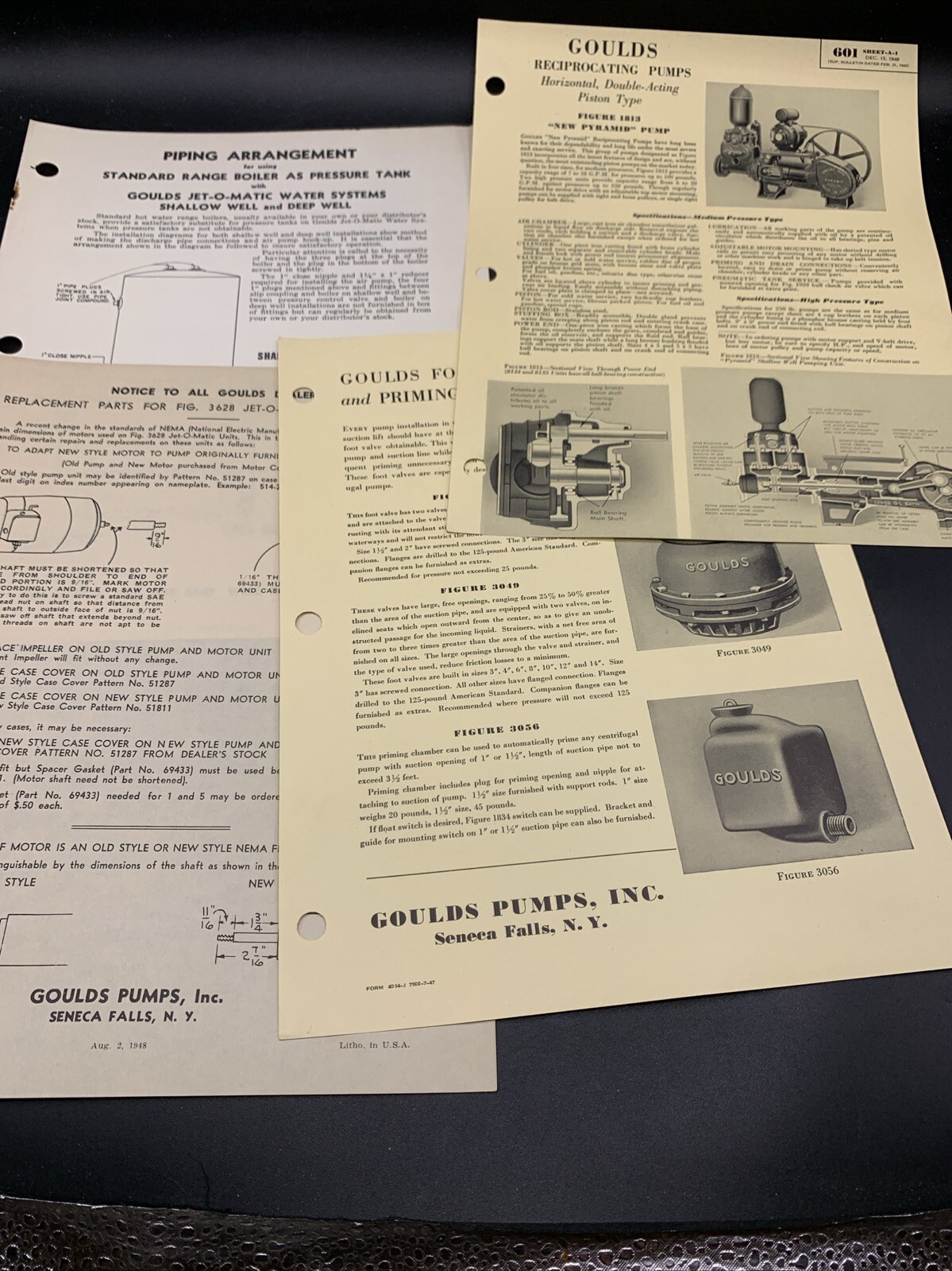 Large Lot 1940’s Goulds Pumps Sales Brochures-Install-Maintenance-Price Lists