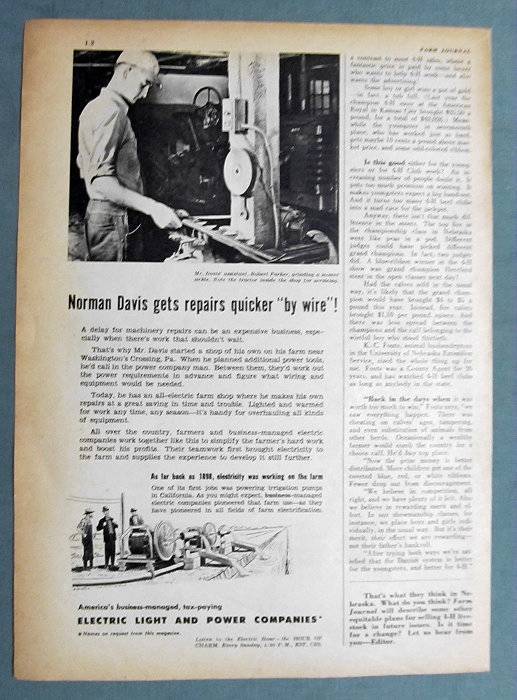1947 Light & Power Photo Endorsed Ad Robert Parker of Washington&rsquo;s Crossing PA