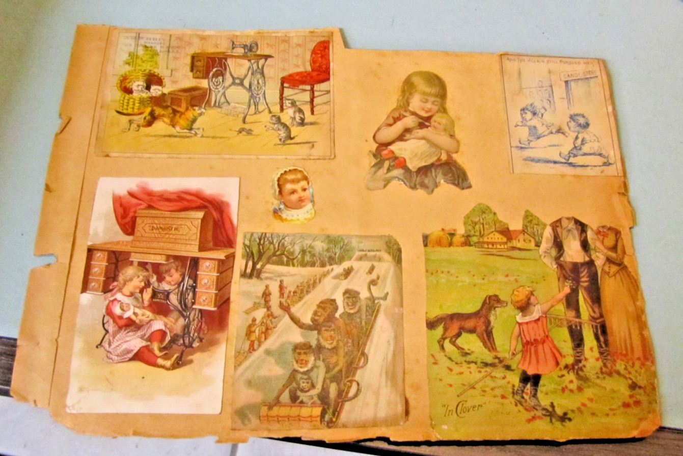 1890&rsquo;s The Biggle Dinner Farmers at the First Table Victorian Color Litho + Card