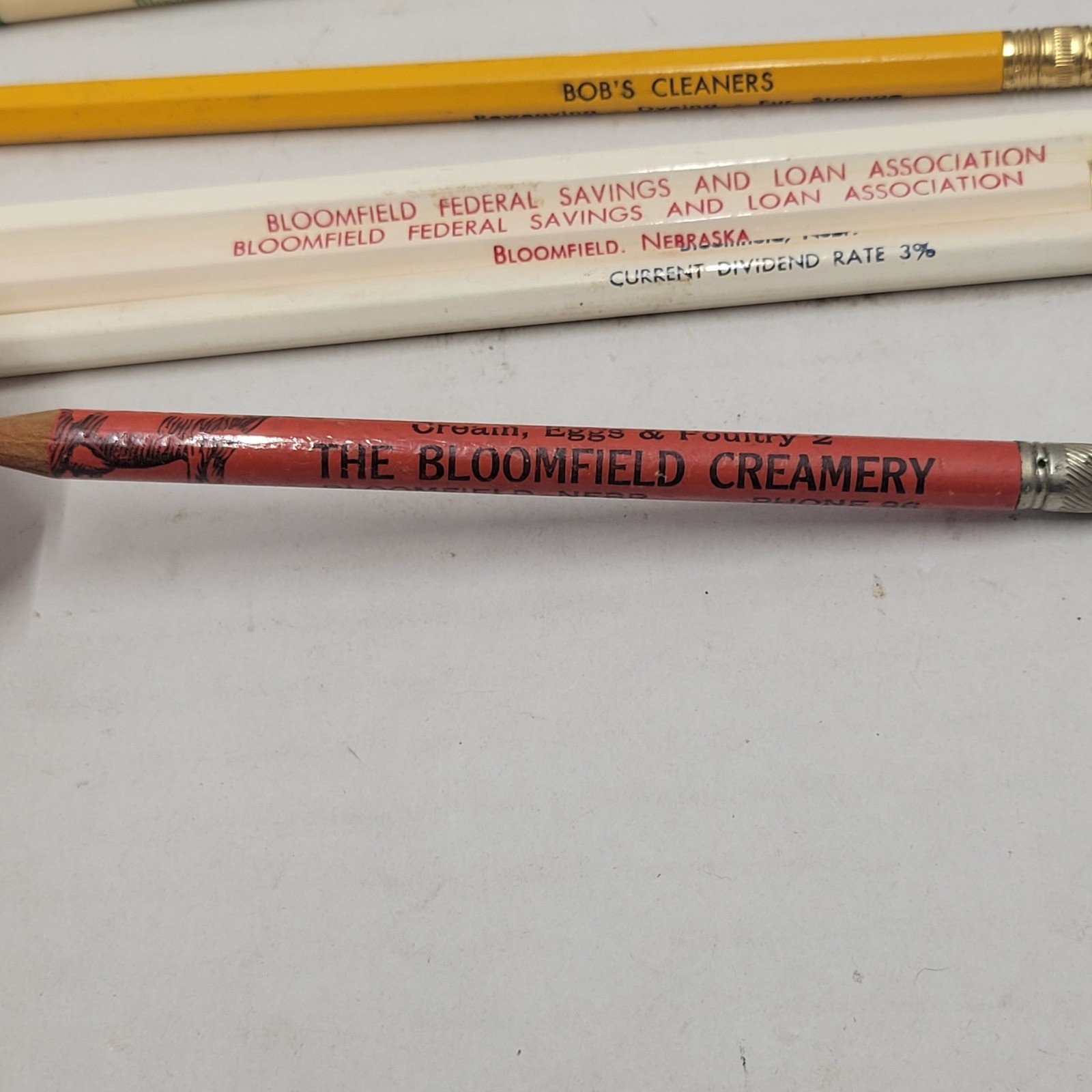 Vintage Bloomfield Nebraska Advertising Lot Farmers Co-op Playing Cards Pencils