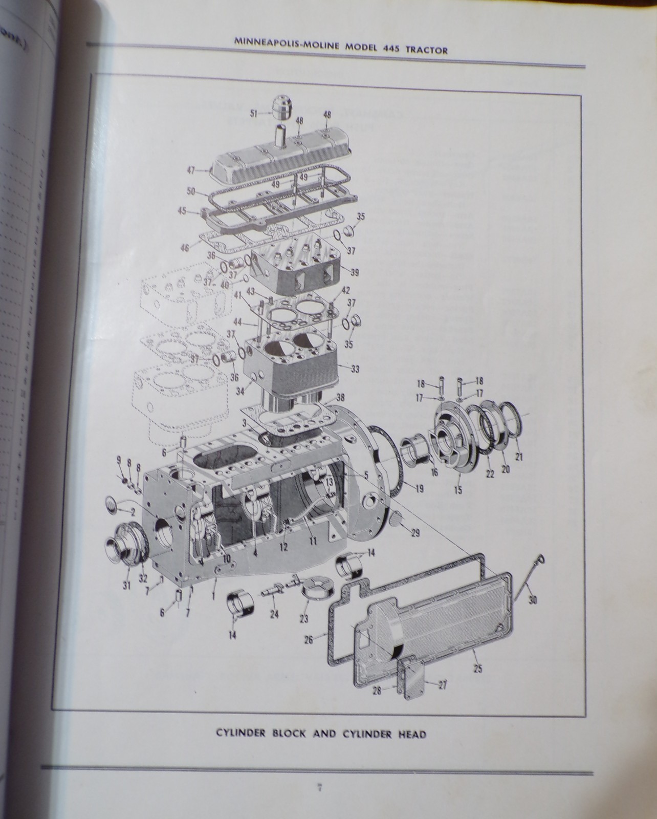 Minneapolis-Moline 445 Tractor Repair Parts Catalog 1955