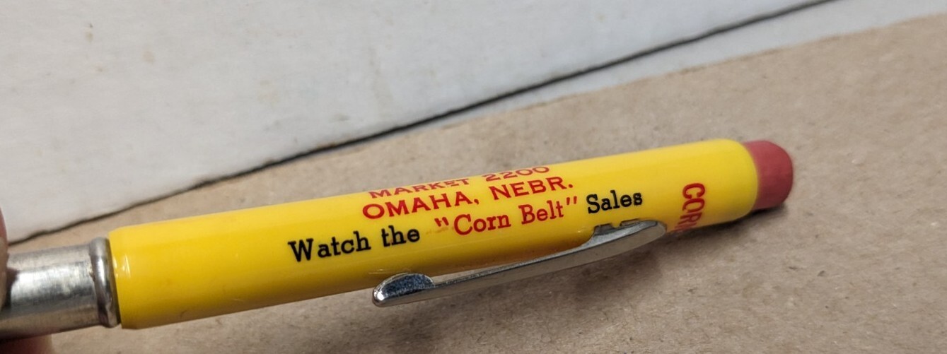 Vintage Corn Belt Livestock Commission Co Omaha Nebraska NE Bullet Pencil