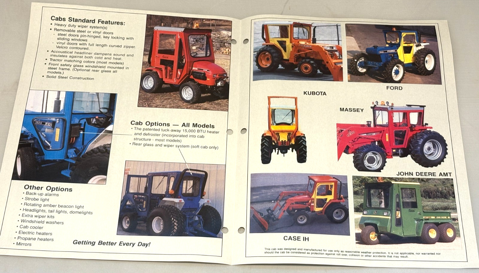 Curtis Tractor Cab Dealer Brochure Lot 1992 1993 Price List Accessories Catalog