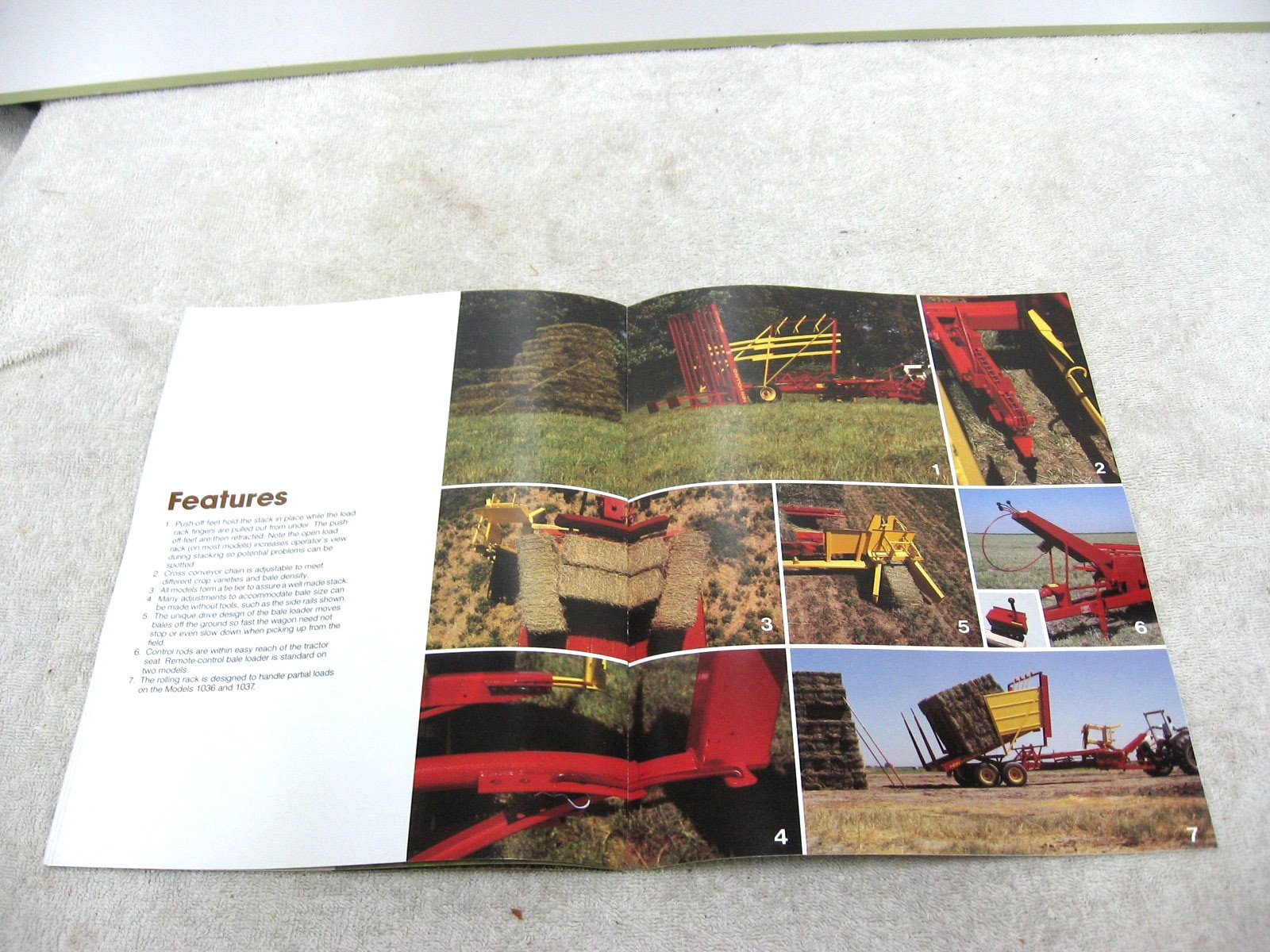 1988 FORD NEW HOLLAND TRACTOR PULL TYPE BALE WAGON BROCHURE 1003 1036 1037