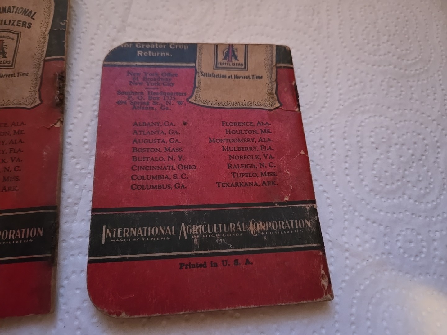 International Fertilizers Note Pads Vintage Farm Advertising Cincinnati, OH Ohio