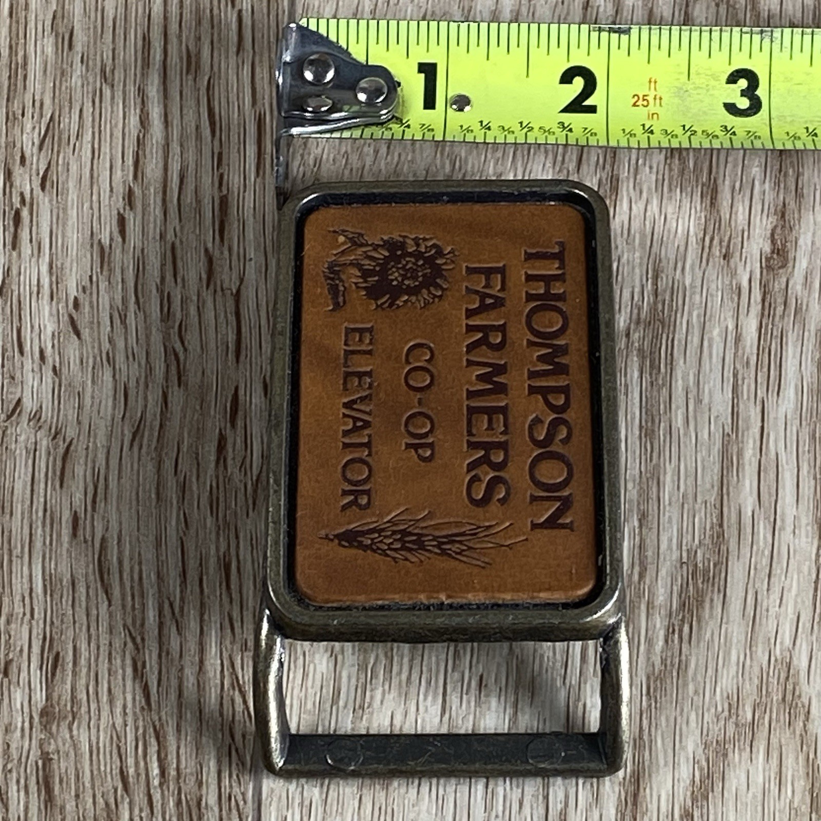 Vintage Thompson Farmers Co-Op Elevator Belt Buckle Farming