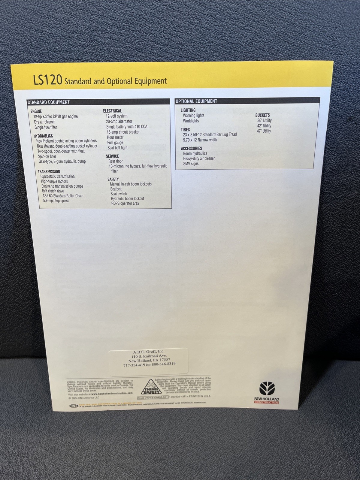 New Holland LS120 Skid Steer Sales Brochure