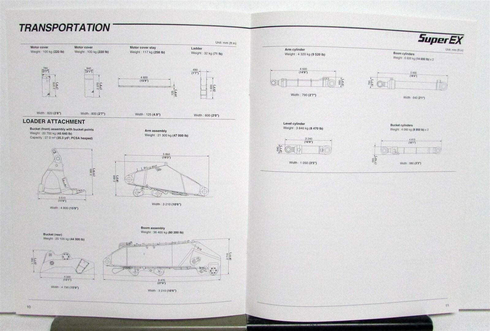 2001 Hitachi Super EX5500 Shovel Specifications Construction Sales Brochure