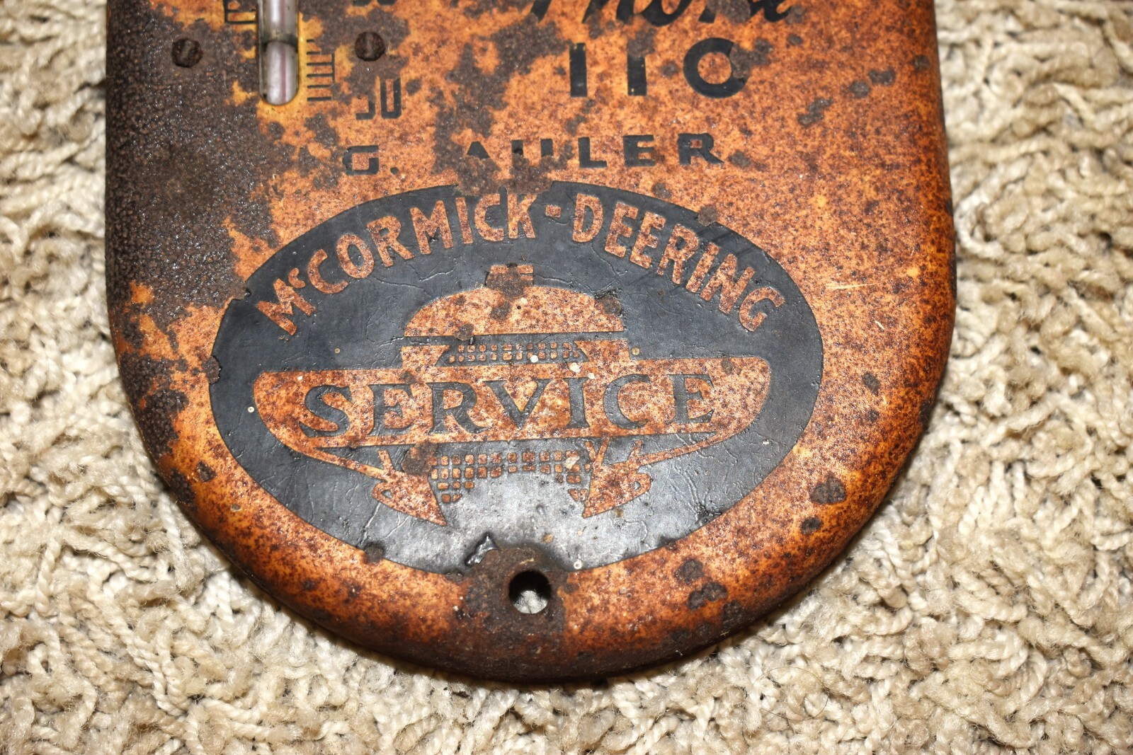 RARE Vintage McCormick DEERING Farm Tractor TRIPOLI IA Advertising THERMOMETER