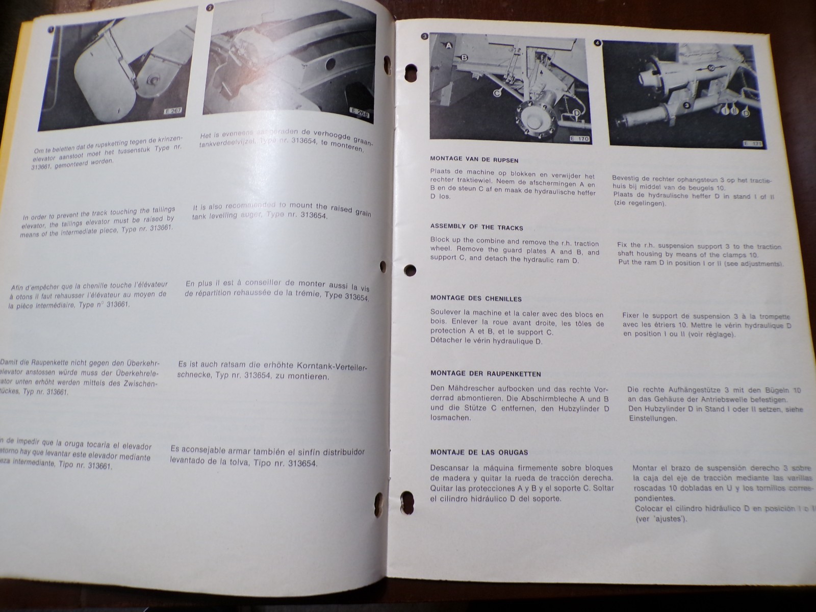 Clayson 1550 Combine Metal Tracks Assembly Instructions 1971