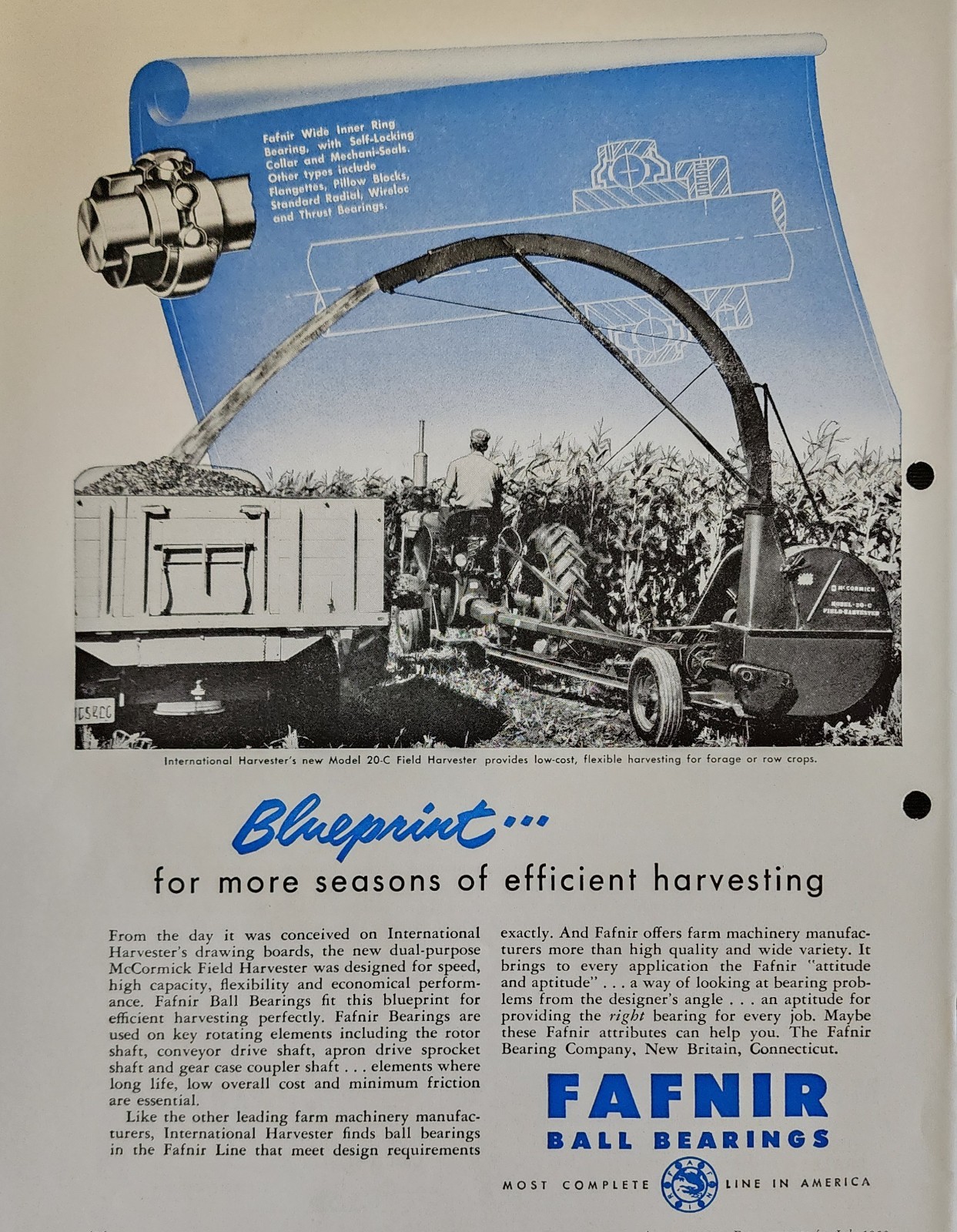 International Harvester Farm Tractor Picture Magazine Ad Original IH Efficient