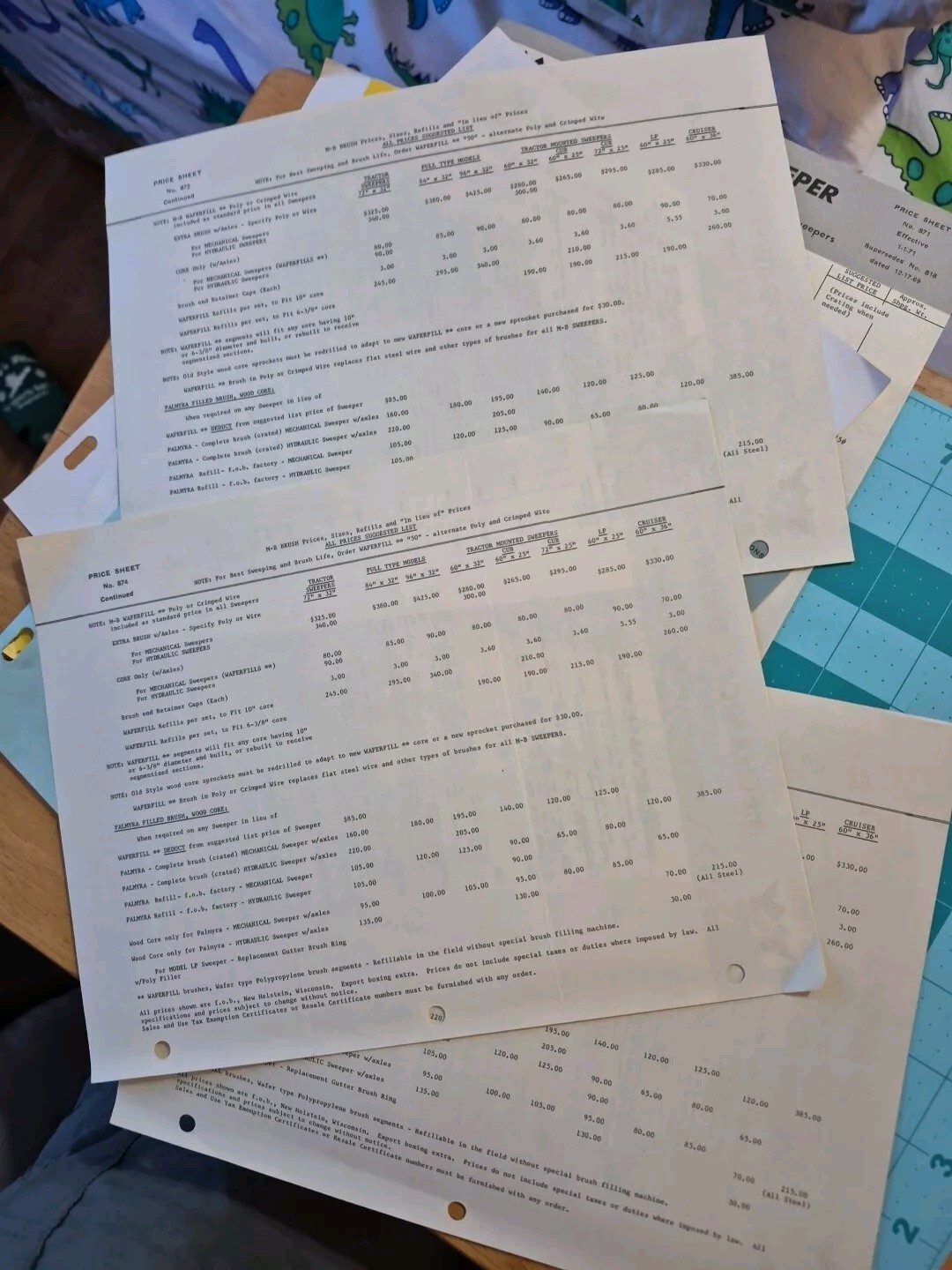 1971 M-B Street Sweeper Spec Sheets & Brochures