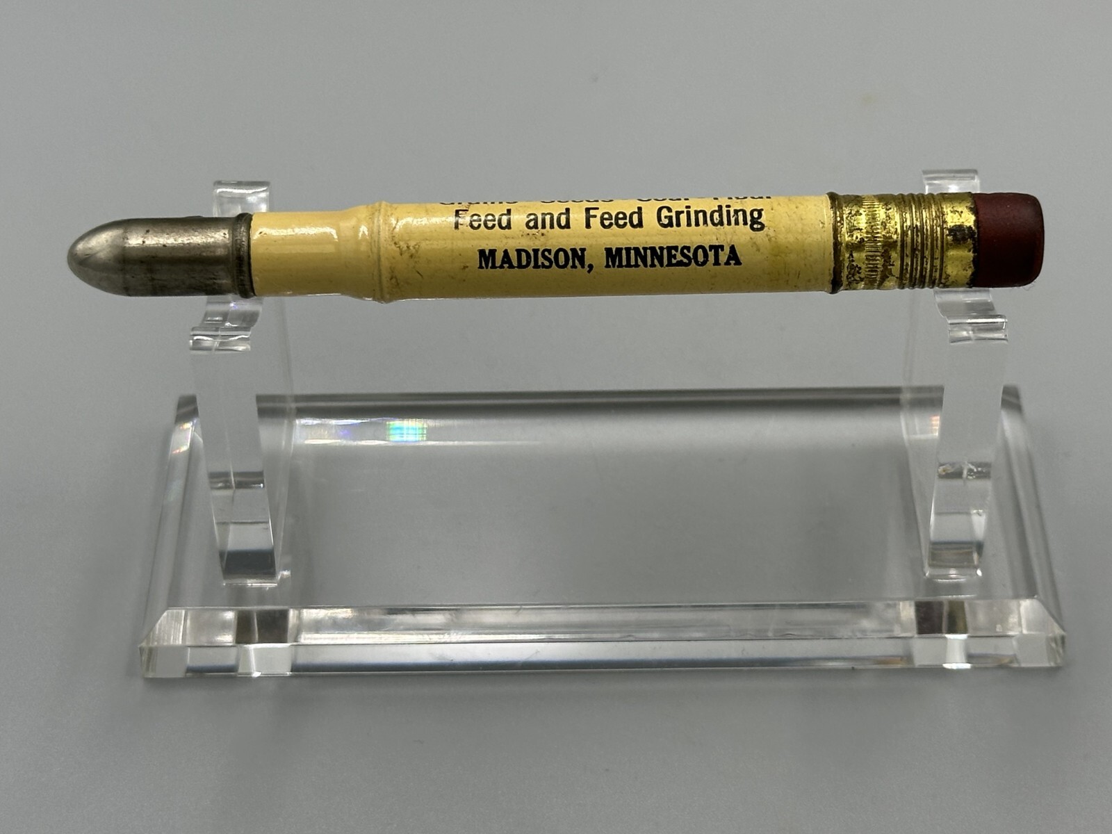 Vintage FARM GRAIN Advertising BULLET PENCIL Minnesota SEAFORTH Madison Wadena