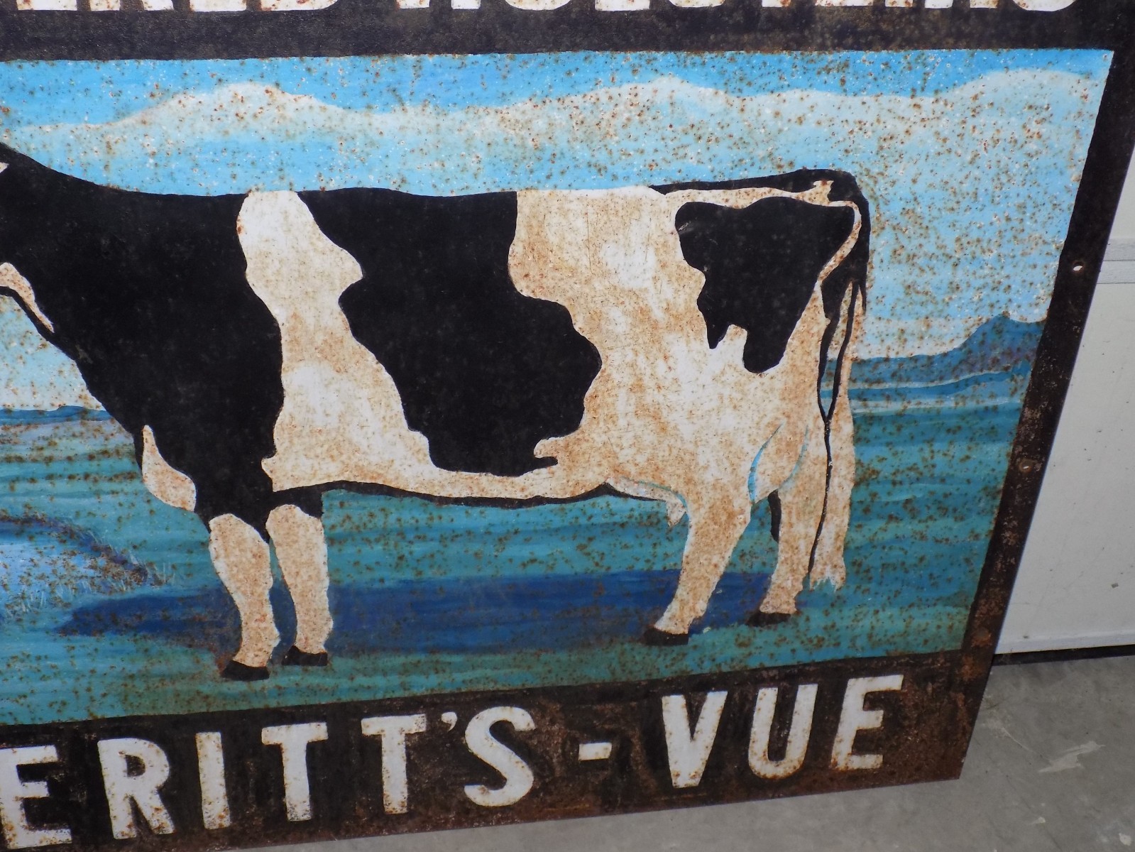 Vintage Registered Holsteins Double Sided Metal Sign
