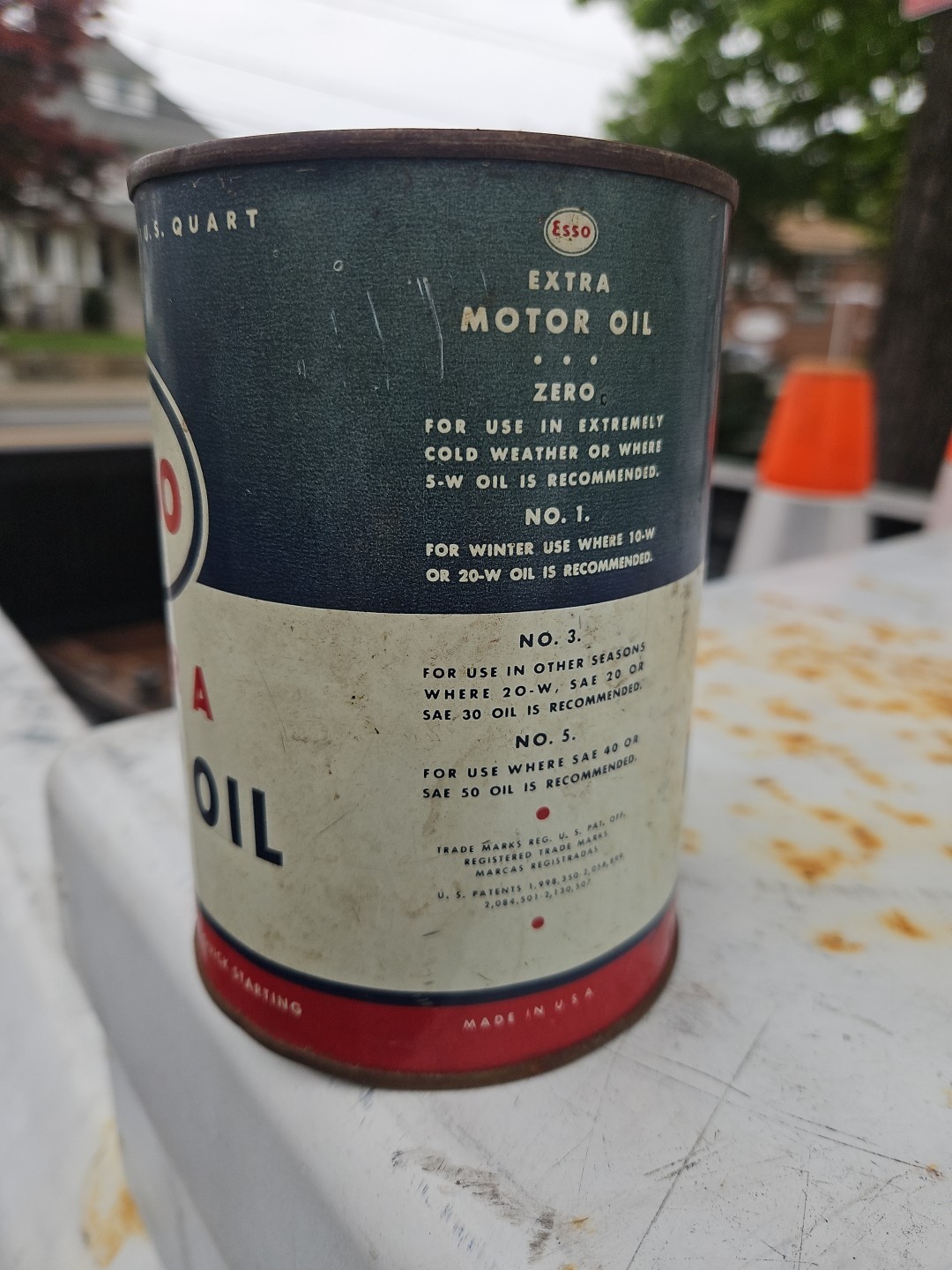 1 ESSO TOP CUT OPEN EMPTY Vintage Metal Can