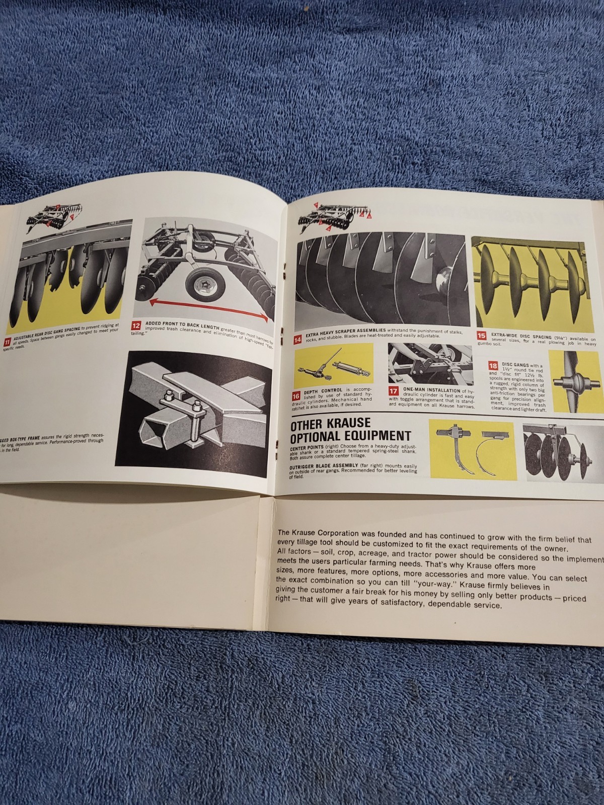 1967 Vintage BROCHURE Krause Field Disc Harrow 600 Series, John Deere tractor