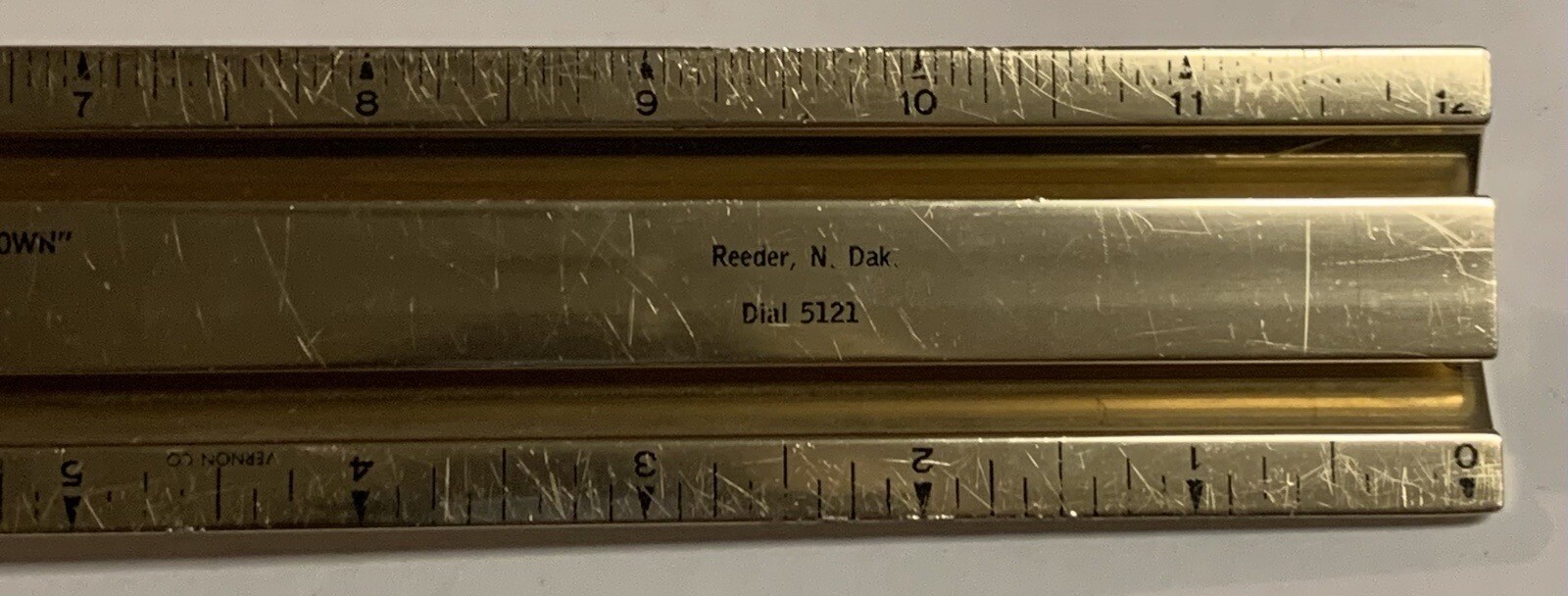 Vtg Reeder Equity 50th Anniversary Metal Ruler North Dakota ND Elevator Ag 1964