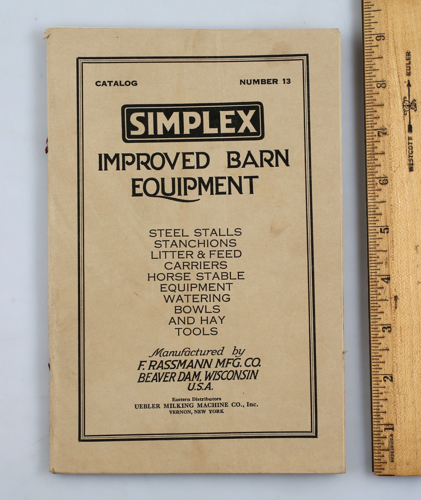 1920s F. Rassman Mfg. Co. Simplex Barn Equipment Catalog Brochures Beaver Dam WI