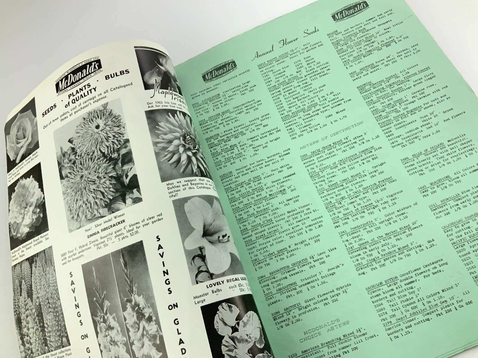 1963 McDonald&rsquo;s Spring Garden Catalogue Seeds Bulbs Plants Catalog Ontario EE631