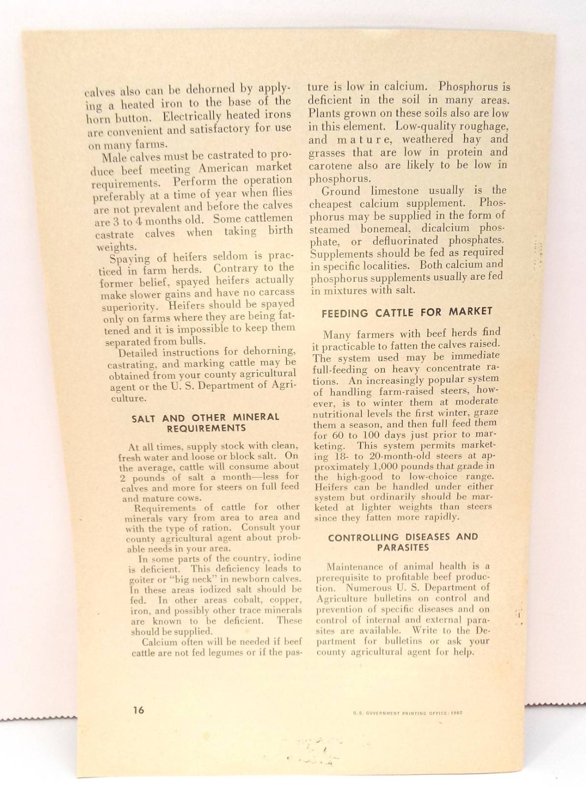 Vntg The Farm Beef Herd US Dept Ag Farmers&rsquo; Bulletin No. 2126 Buckworth 1958