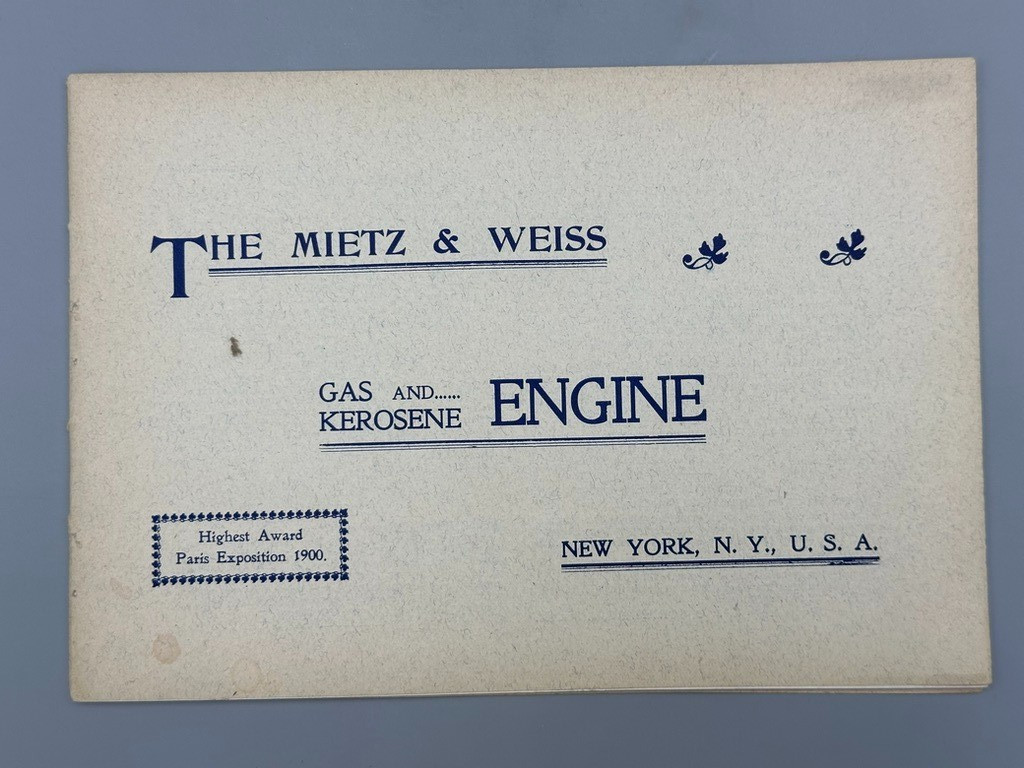 1901 MIETZ & WEISS Gas and Kerosene ENGINES CATALOG Antique Advertising