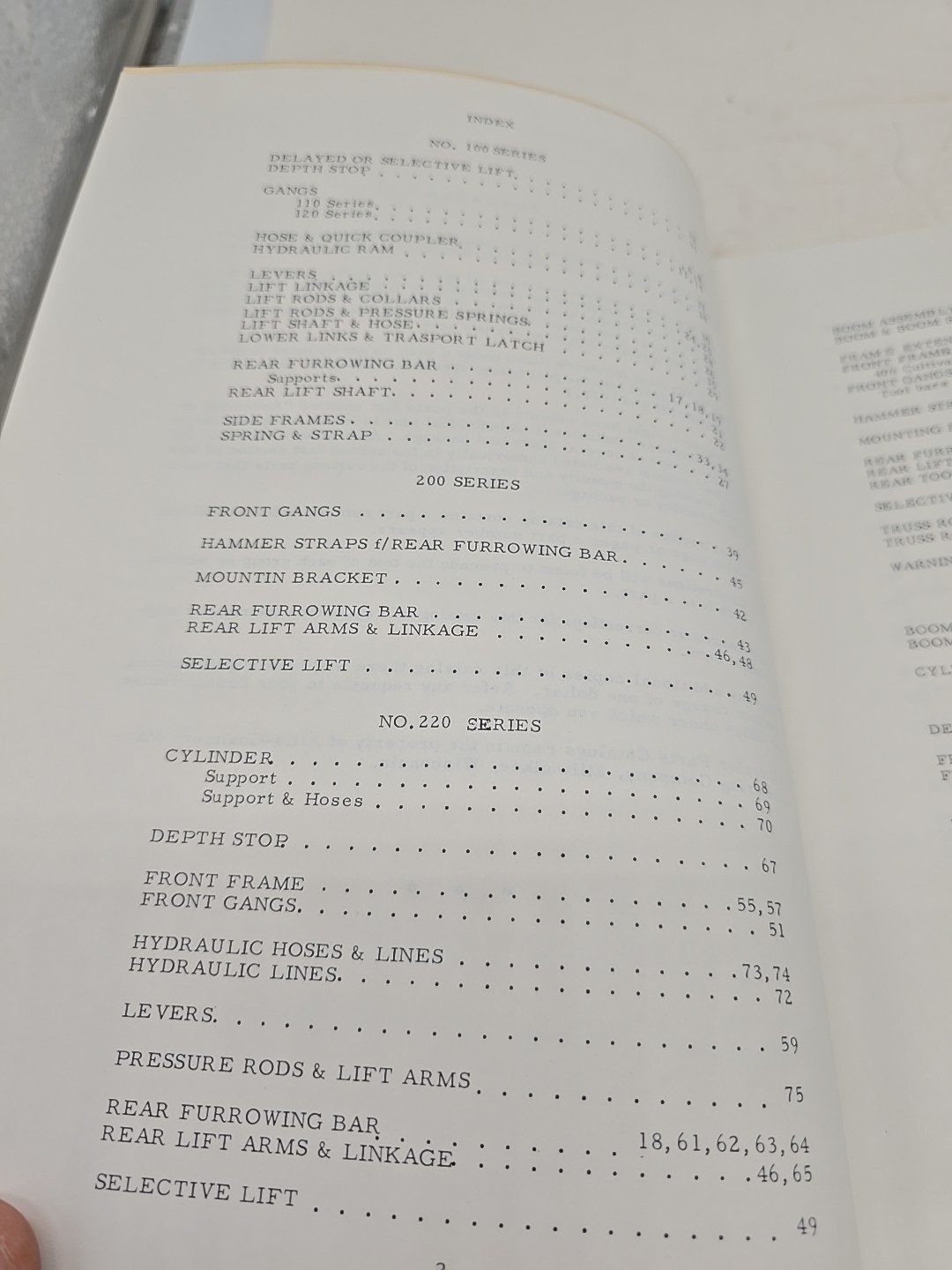 ALLIS CHALMERS DEALERS PARTS CATALOG ROW CROP CULTIVATORS REAR MOUNTED 1965
